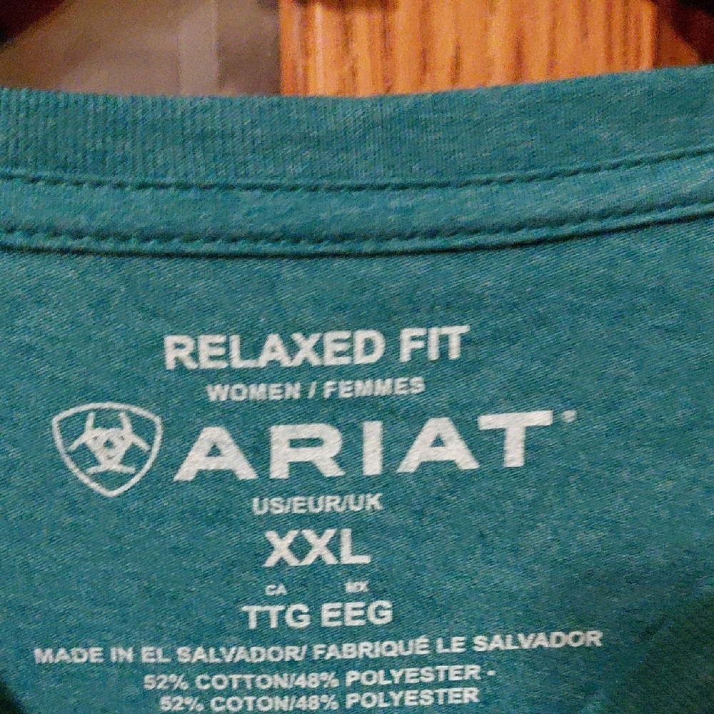 Ariat Teal Western Logo Tee - Picture 2 of 4